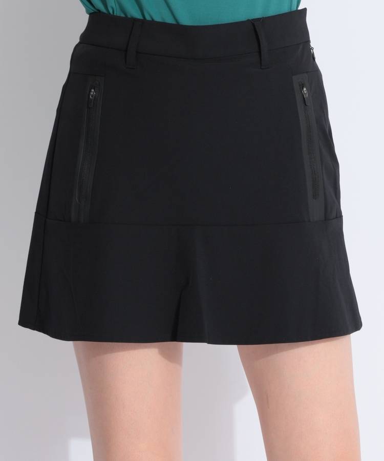 DE 【吸汗ストレッチ】カルゼフレア一体型ペチパンツスカート
