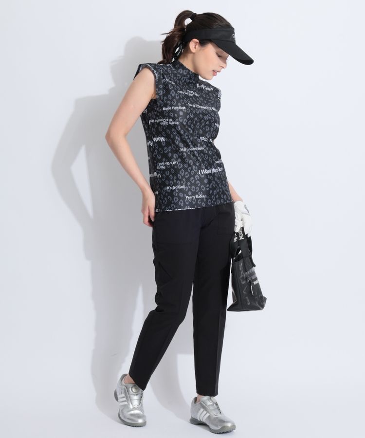 パーリーゲイツ PG ヒョウ柄ブロックジャガードフリル袖