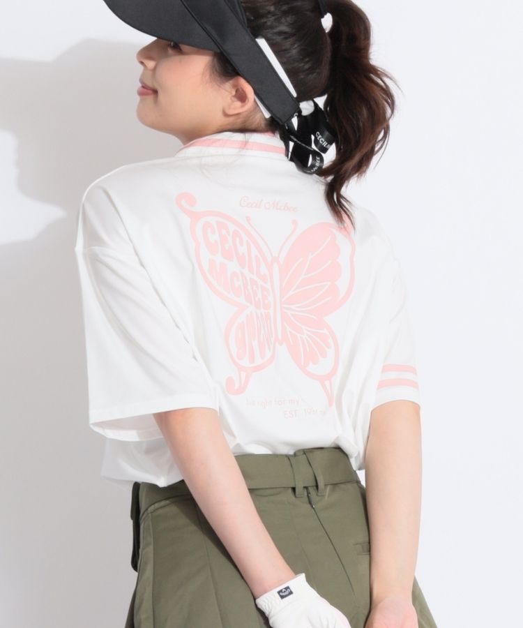 【ランバン】ゴルフ ハーフジップ 長袖ポロシャツ 迷彩カモ ラバーロゴ ピンク ランバン】ゴルフ ハーフジップ 長袖ポロシャツ 迷彩カモ