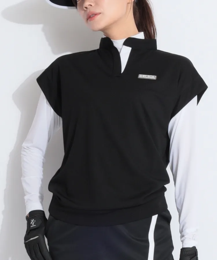 coco 中古 デルソルゴルフ DELSOL GOLF レディース ダウンジャケット M 黒 ブラック 長袖ダブルジップ 5026_2model_5.jpg