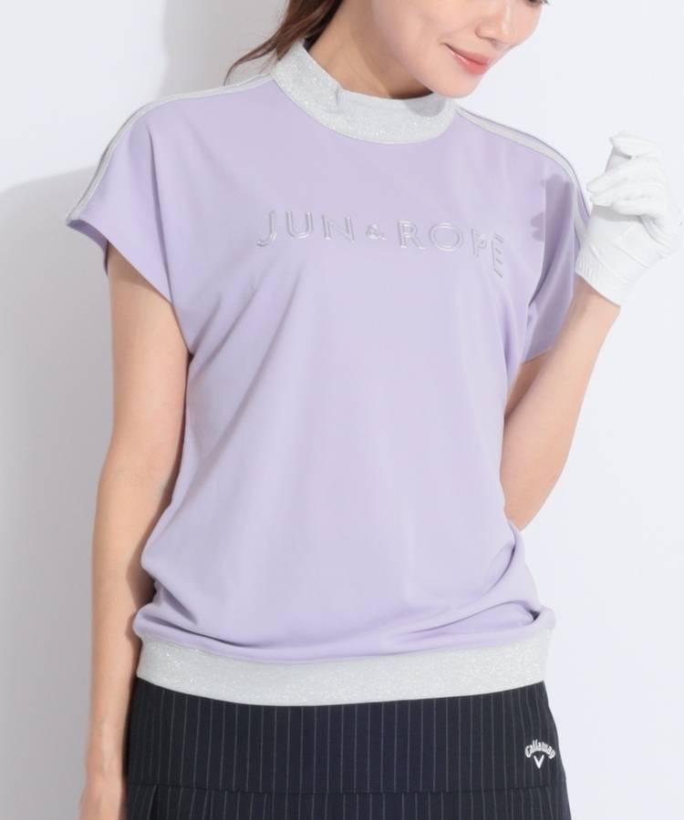 JR 【UVストレッチ】ラメコンビフレンチスリーブプルオーバー