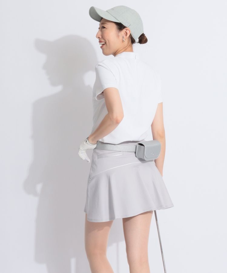【美品】Callaway シルバー ポーチ付きベルト キャロウェイ CA シャイニーカラーポーチ付きベルト レディース