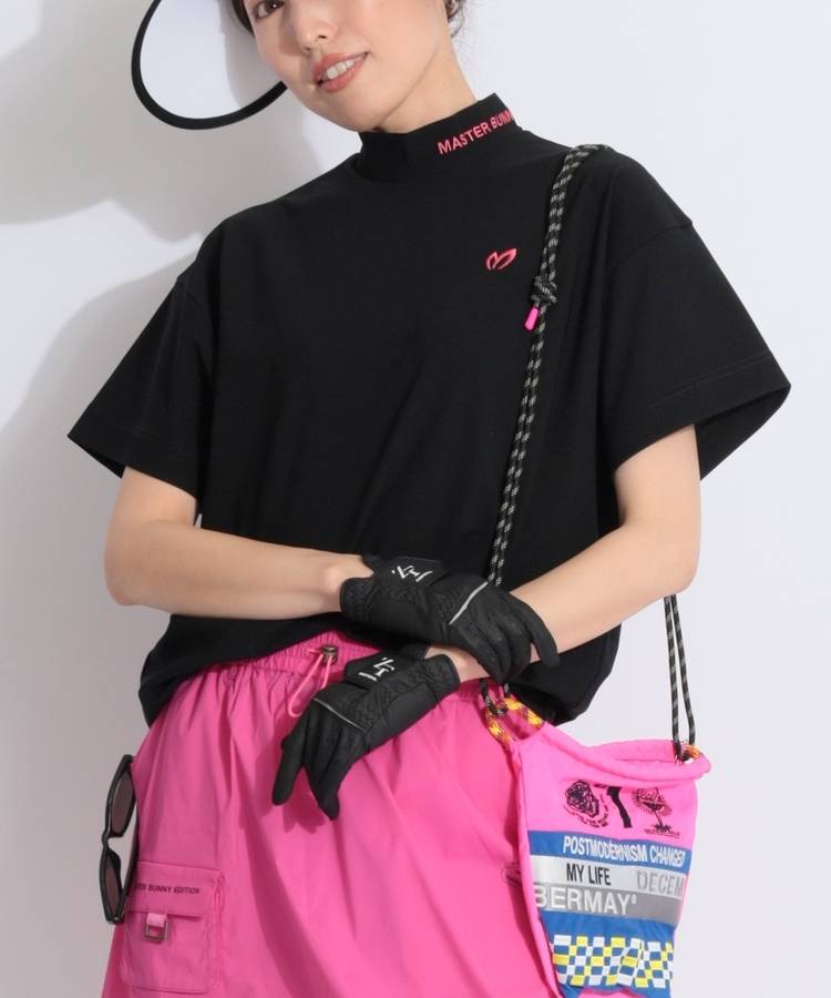 MB ワイドシルエットモックネックメッシュ半袖カットソー