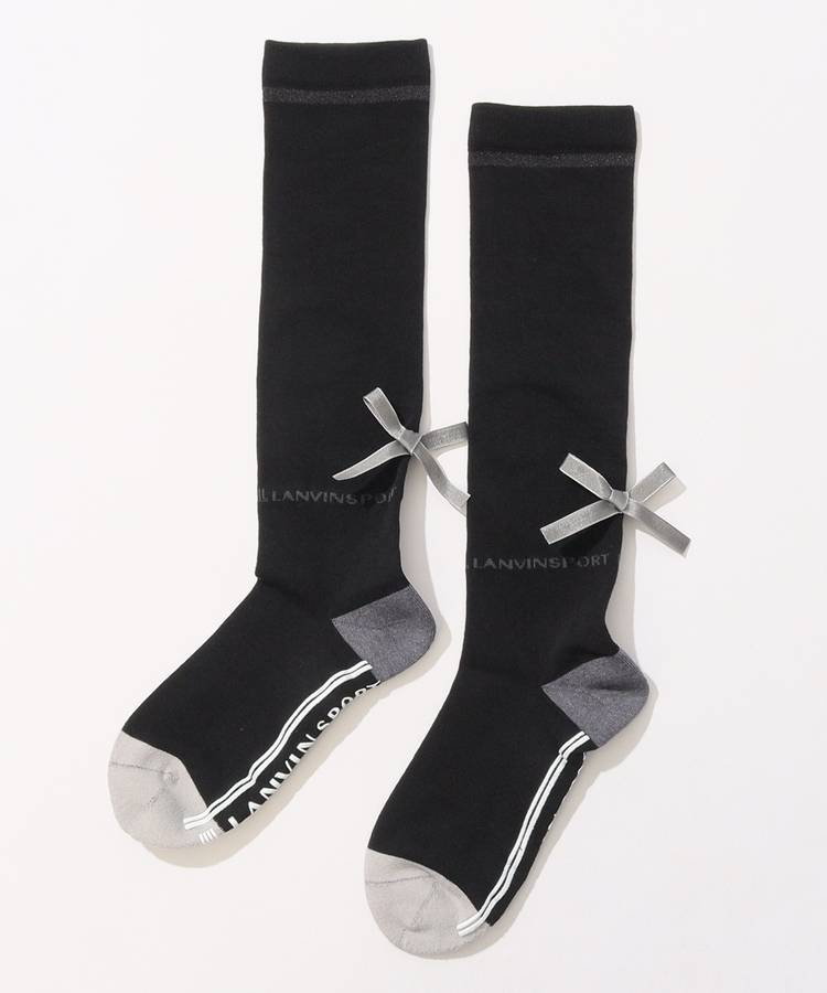 LV 【抗菌防臭】バックリボンハイソックス