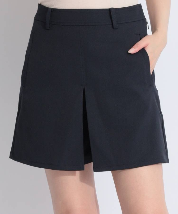 BE 【ストレッチ】フロントタックキュロットパンツ