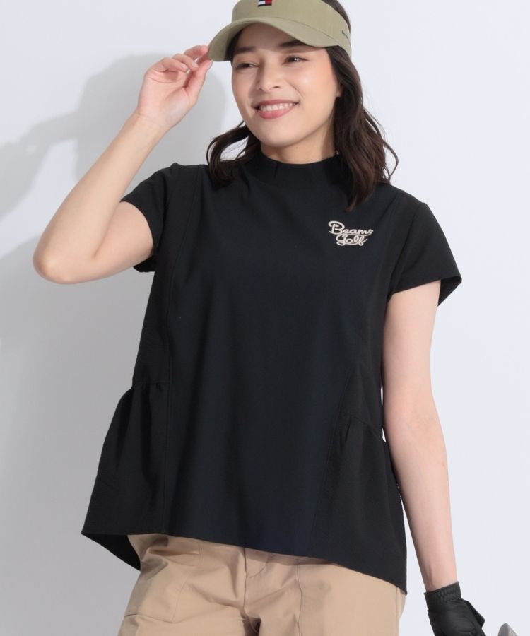 ビームスゴルフ BE 【ストレッチ】異素材切替ギャザーモック