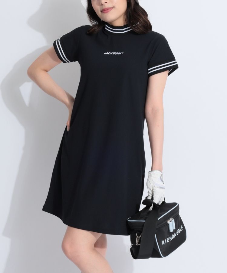 00サイズxs ブラック モックネック 半袖 ジャックバニー ゴルフウエア ジャックバニー JB バックラインモックネック半袖カットソー
