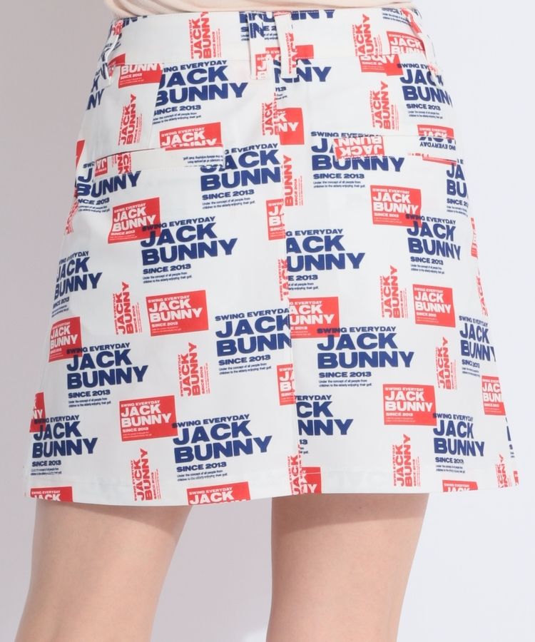 ジャックバニー　総柄　ミニスカート　1 インナーパンツ付 超美品】Jack Bunny ジャックバニー スカート 黒×白 千鳥格子柄