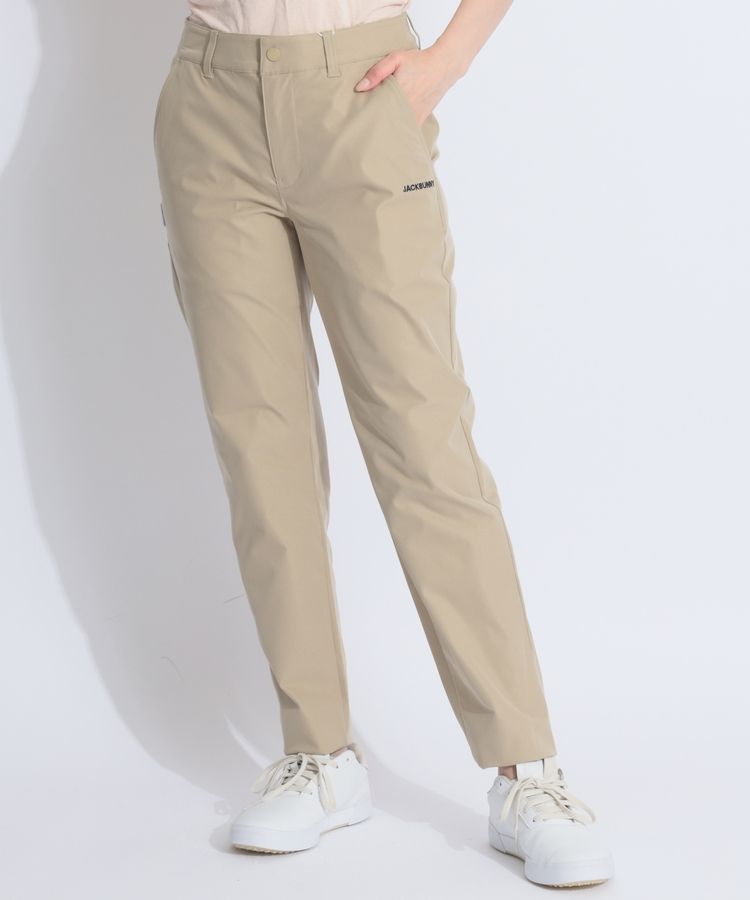 【撥水】ロゴ刺繍ツイルテーパードパンツ