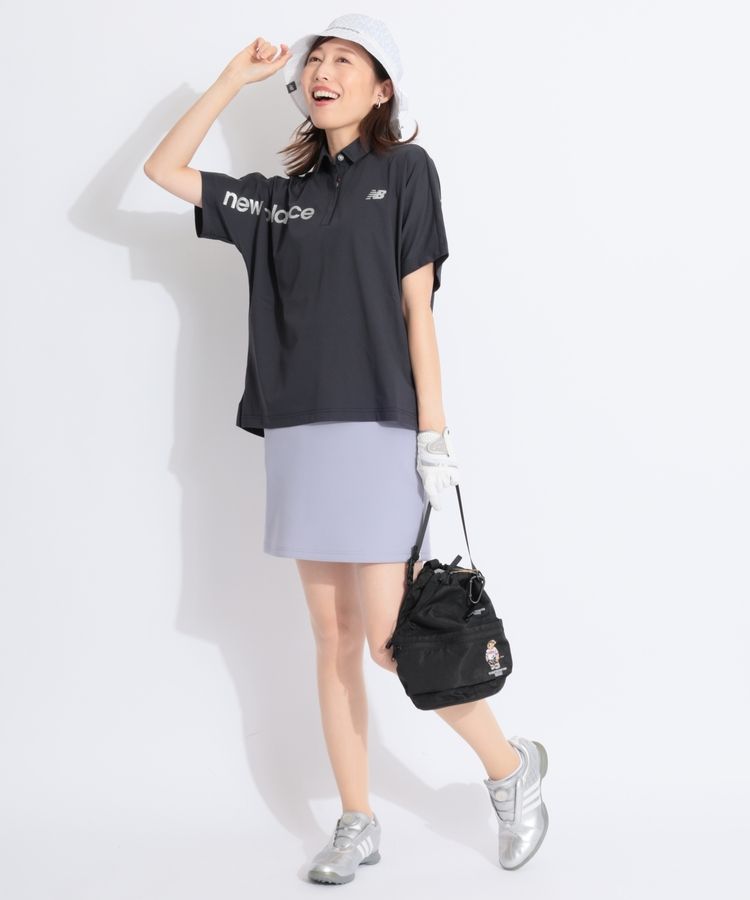 【ニューバランスゴルフ】新品未使用　半袖ポロシャツ×スカート セットアップ ニューバランスゴルフ NB 【ストレッチUV】ラメロゴプリントリラクシー