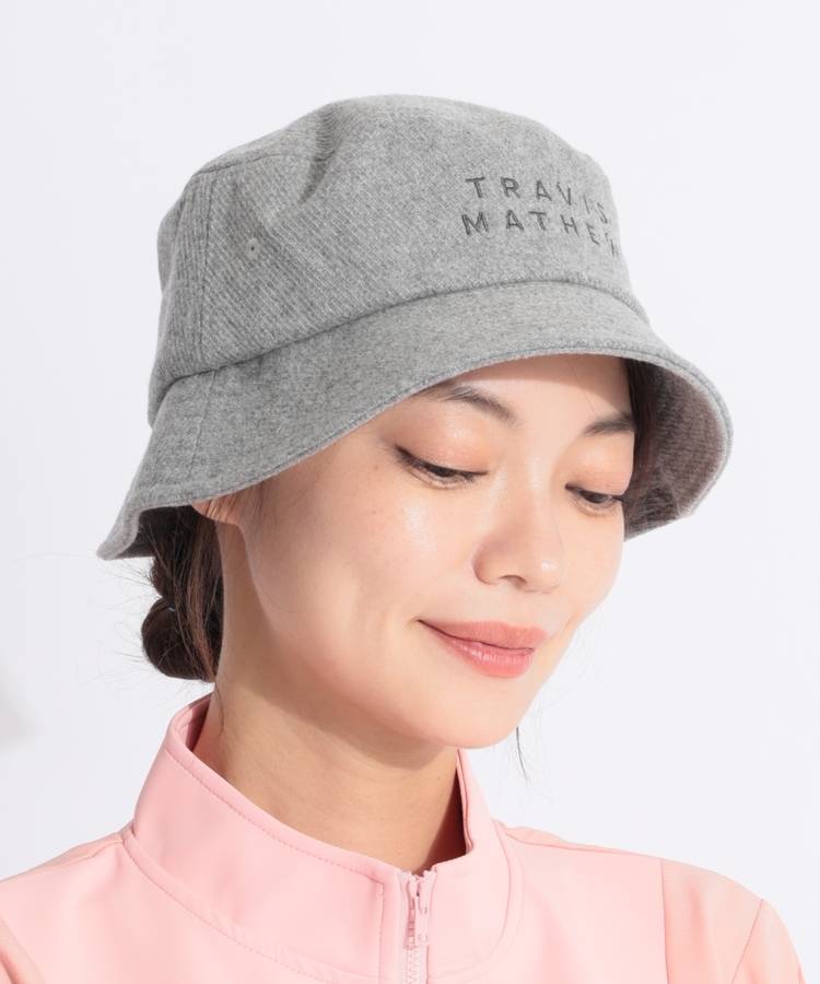 TM フロントロゴ刺繍スエードバケットハット