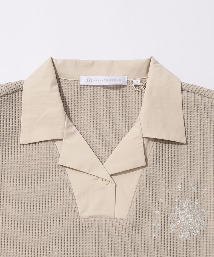 【新品】トラヴィスマシュー オープンカラーワッフル半袖ポロシャツ トラヴィスマシュー TM オープンカラーワッフル半袖ポロシャツ