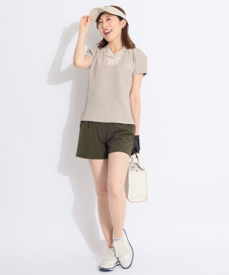 トラヴィスマシュー TM オープンカラーワッフル半袖ポロシャツ