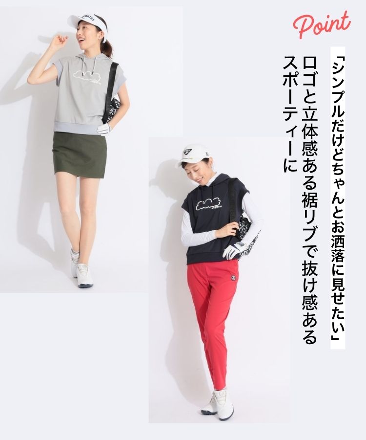 【アンパスィ】セットアップ　 上下　Lサイズ　フルーツ　レディース　ゴルフウェア アンパスィ】セットアップ 上下 Lサイズ フルーツ レディース