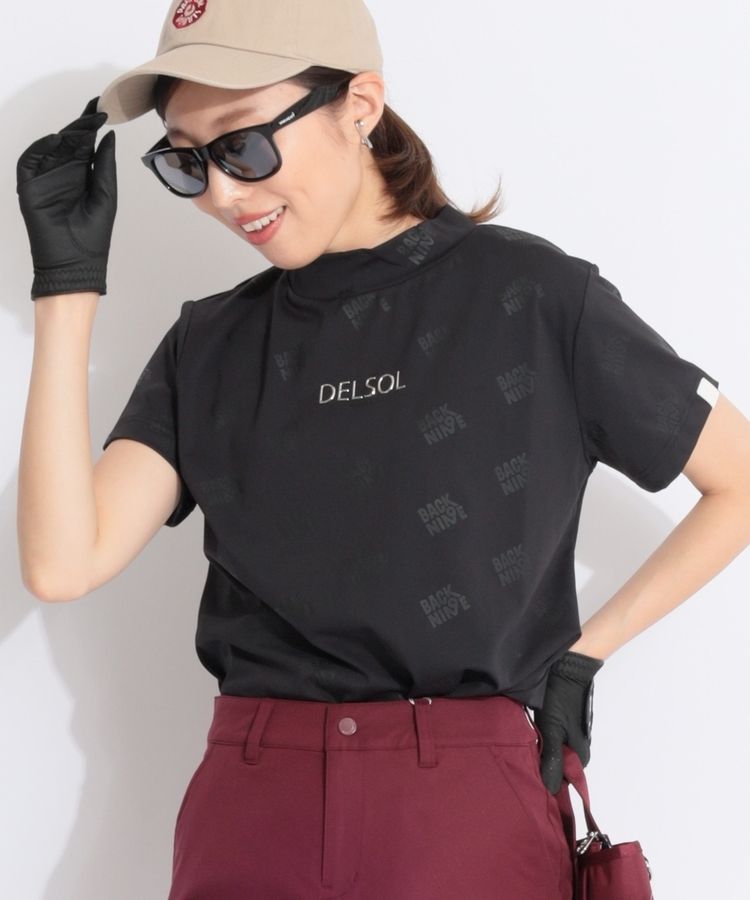 デルソルゴルフ　サイドLOGOライン◆モックネックワンピース　ブラック　半袖 楽天市場】アウトレット OUTLET セール SALE 7745 ストレッチ入