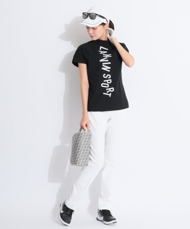 ランバン スポール LV 【遮熱冷感】ロゴラインモックネック半袖