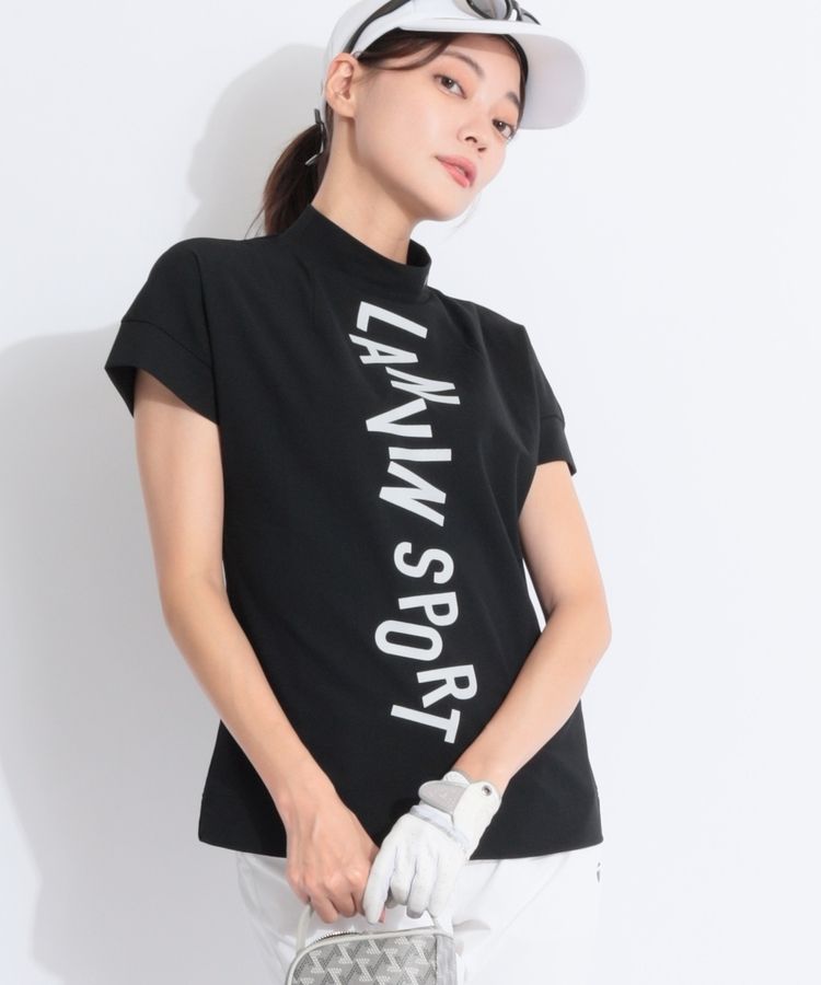 美品　ランバンスポール　ゴルフ　ボーダー　モックネック　ノースリーブ　38 美品 ランバンスポール ゴルフ ボーダー モックネック