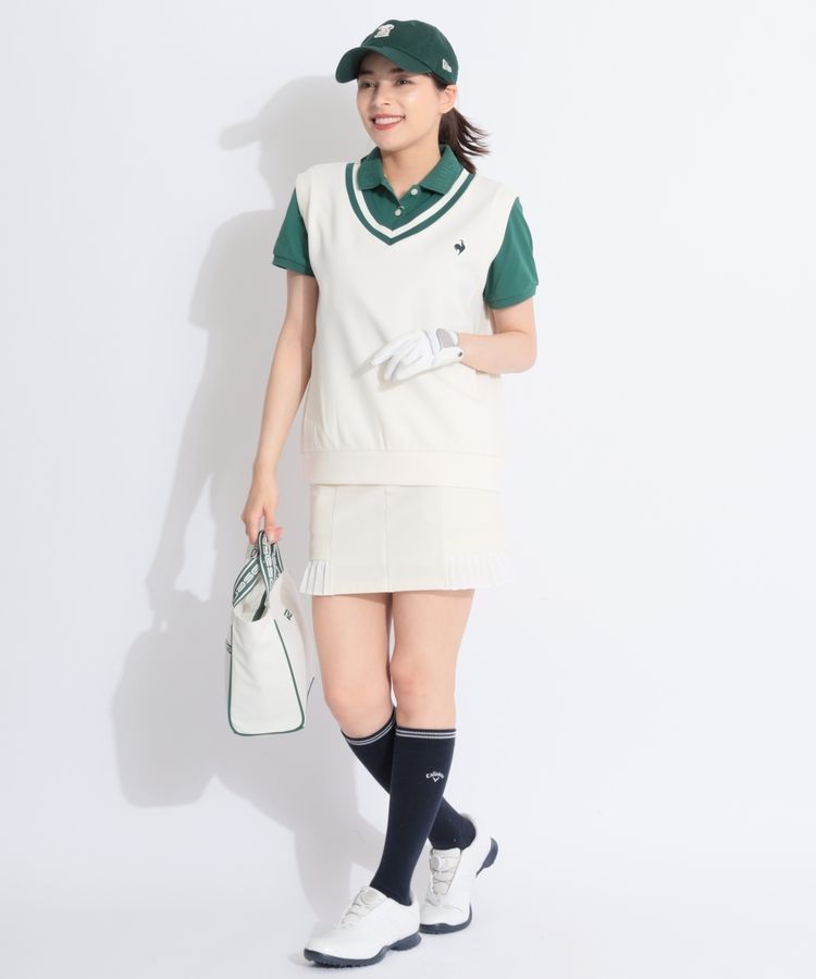 公式 ルコックスポルティフ ニットライクベスト レディース 吸汗 ストレッチ UV CUT UPF50 トレーニング LU5FVE00L 25FW ルコックスポルティフ le coq sportif ニットライクベスト