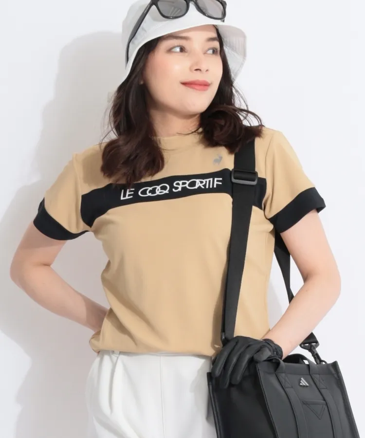 ◆ルコックスポルティフゴルフ モックネック　カットソー 白 L ◆ ルコックスポルティフ ゴルフ le coq sportif golf モックネック