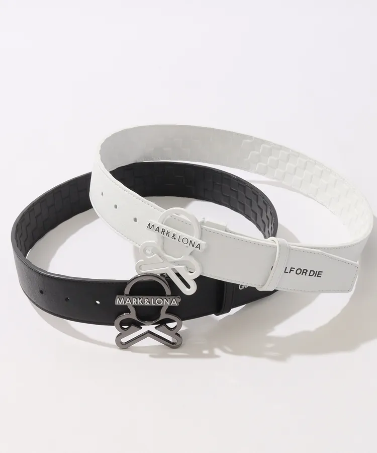 マーク＆ロナ ML 【リバーシブル】スカルバックル牛革ベルト