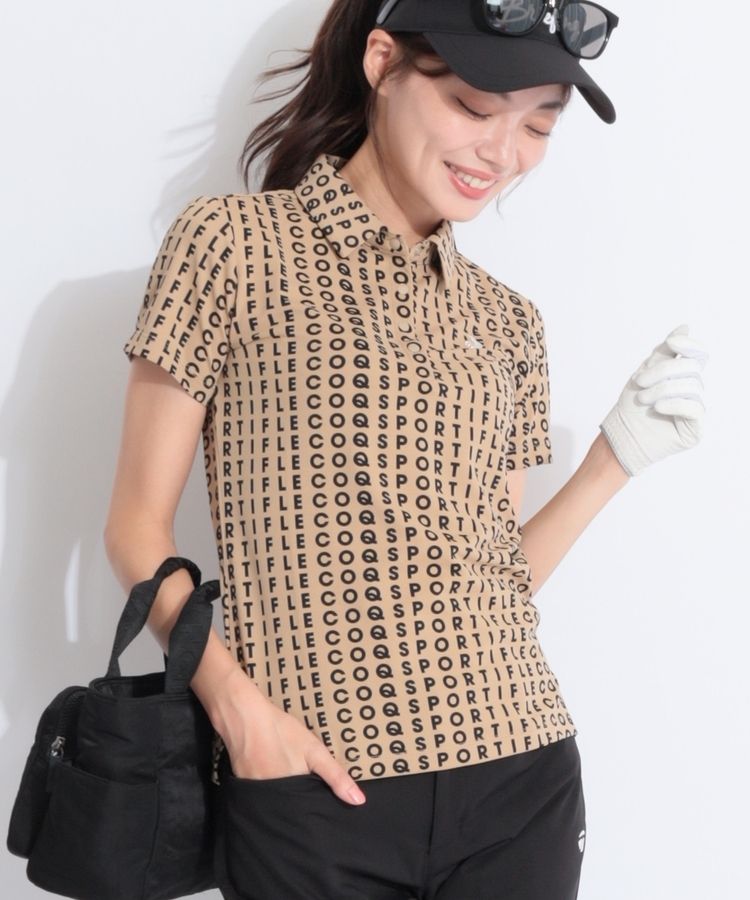 PULUGUALES ☆レディース ゴルフ ポロシャツ ゴルフ 半袖 ポロ シャツ 無地 イロチ買い / ロゴ入り鹿の子ポロシャツ