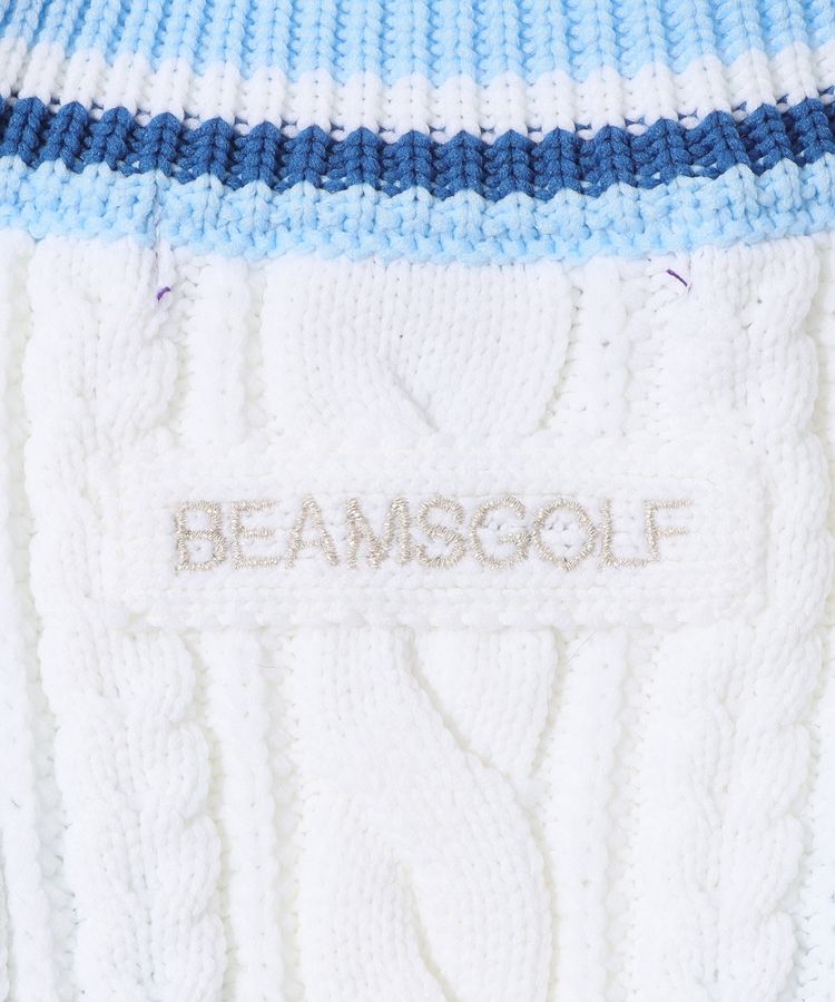 ビームスゴルフ BE ケーブル編みVネックチルデンニットベスト