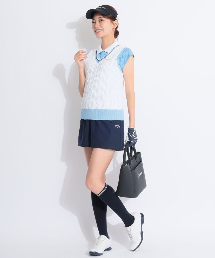 ビームスゴルス／レディースゴルフウェア ケーブル編みニット チルデンニット ビームスゴルフ BE ケーブル編みVネックチルデンニットベスト