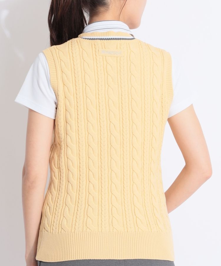 ビームスゴルフ BE ケーブル編みVネックチルデンニットベスト