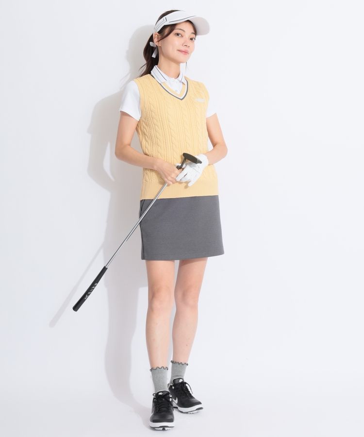 ビームスゴルフ BE ケーブル編みVネックチルデンニットベスト