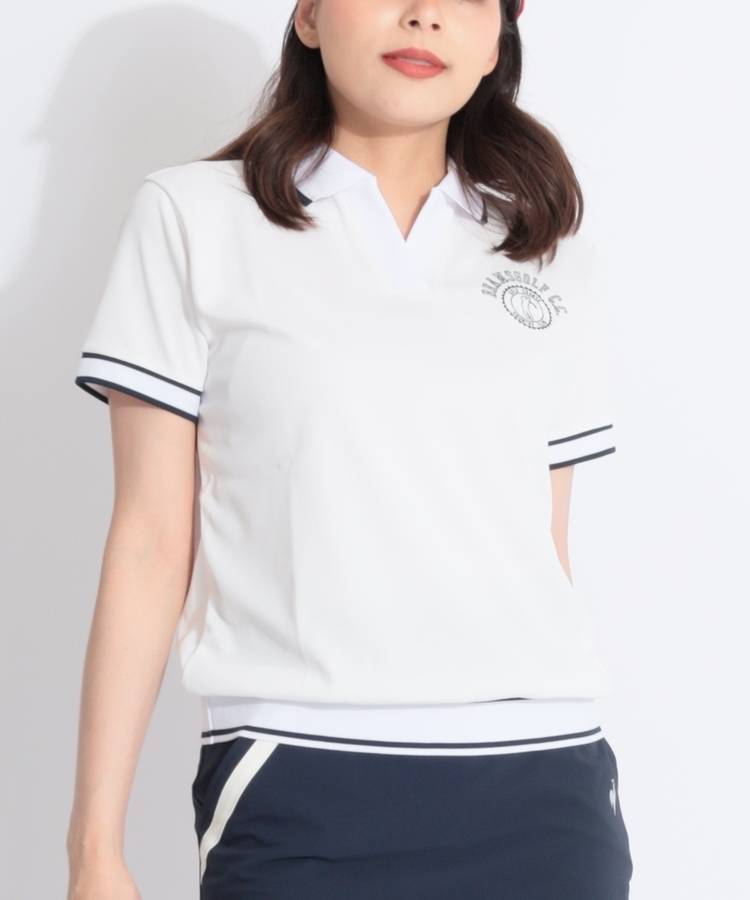 BE 【速乾ストレッチ】リブラインスキッパー半袖ポロシャツ