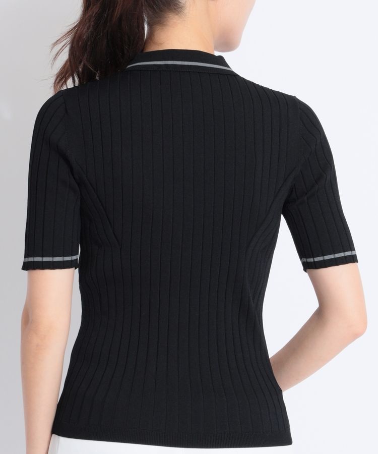 デサントゴルフ DE ハーフジップリブニット半袖ポロシャツ