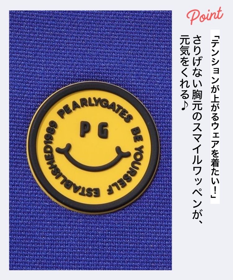 パーリーゲイツ PG ニコワッペンベア鹿の子モックネック半袖