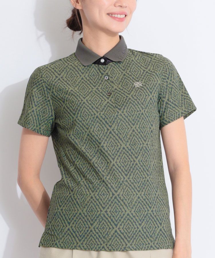 セントアンドリュース SA 【ストレッチ】ダイヤプリント半袖ポロシャツ