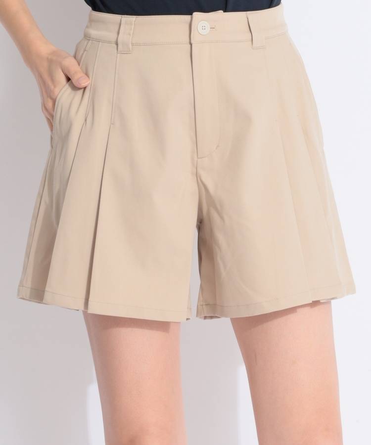 BE 【ストレッチ】タックプリーツショートパンツ
