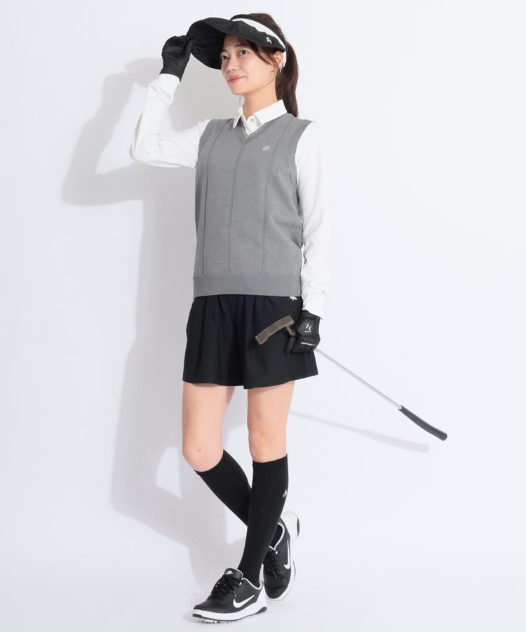 ヒールクリーク　ストレッチハーフパンツモノグラム　Ｍサイズ　４８サイズ ヒールクリーク HK 【ストレッチUV】ツータックフレアハーフ
