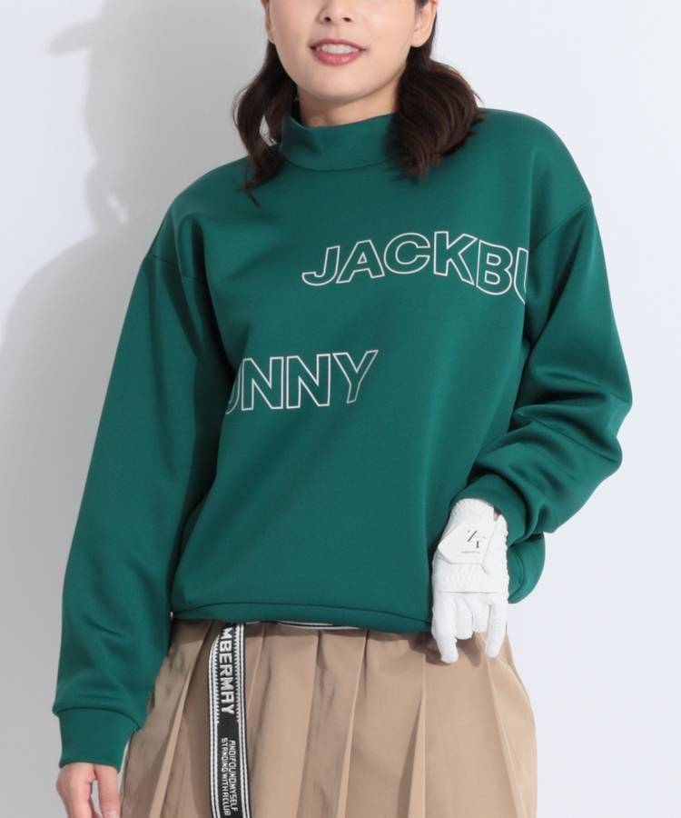 JB ロゴプリントモックネックダンボールプルオーバー