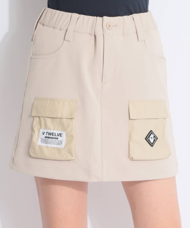 VI 【ストレッチ】一体型ぺチパンツ付立体ポケットスカート