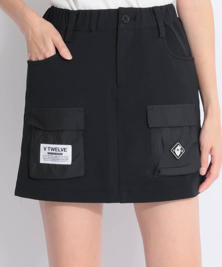 VI 【ストレッチ】一体型ぺチパンツ付立体ポケットスカート