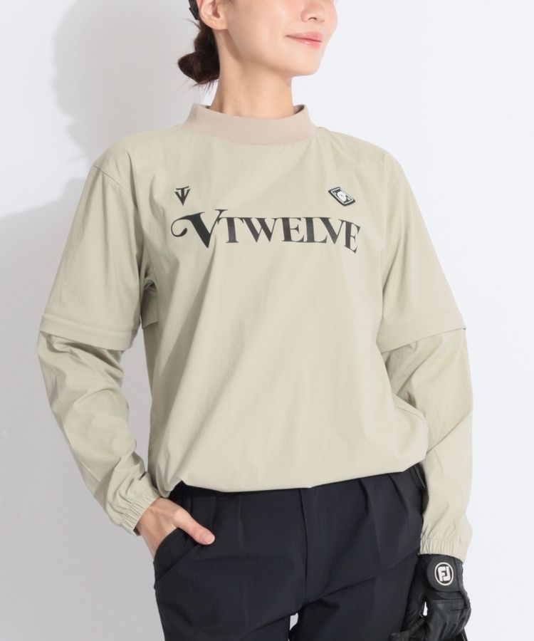 V12 モックネック 長袖 ロゴ入り デカロゴ ストレッチ M PUMA プーマ ゴルフ ストレッチ スローガン ロゴ モックネック