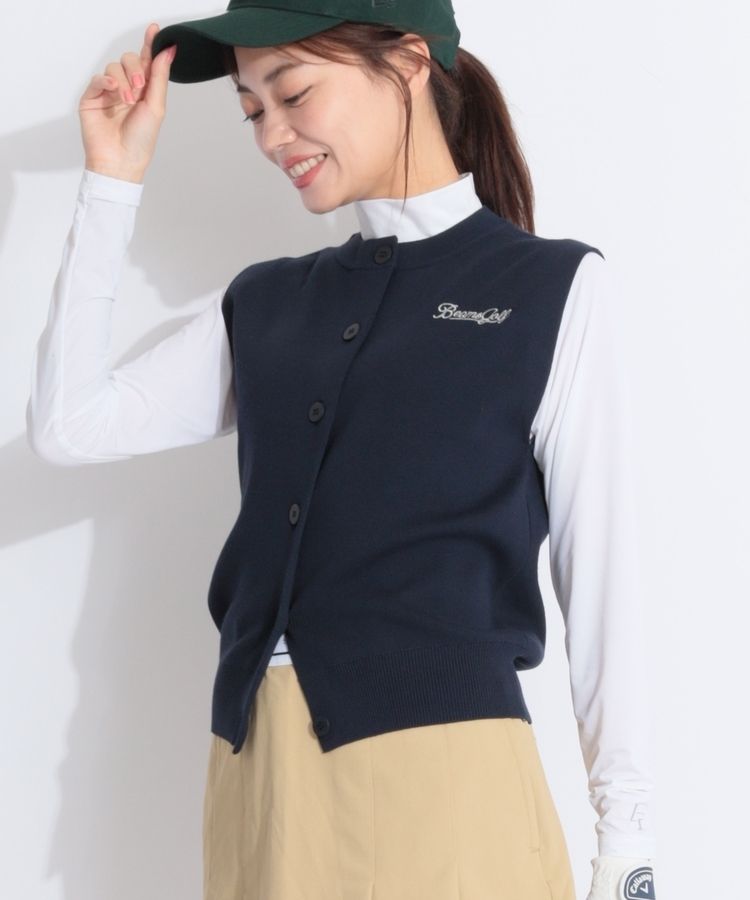 ビームスゴルフ BE ハイゲージ編みクルーネックニットベスト