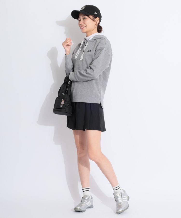 ☆ほぼ未使用☆【ニューバランスゴルフ ニット パーカー レディース 1(Ｍ) 】 ニューバランスゴルフ NB フードロゴダンボールニットパーカー