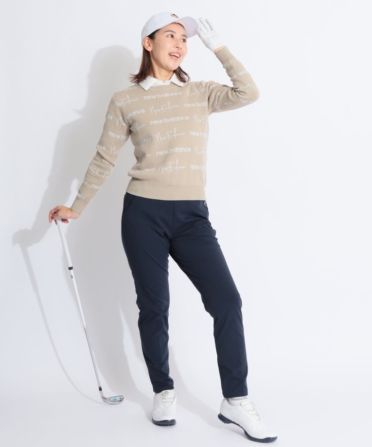 ニューバランスゴルフ NB 【軽量】総柄ロゴクルーネックニット