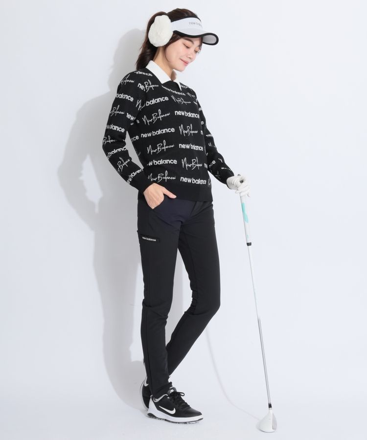 ニューバランスゴルフ NB 【軽量】総柄ロゴクルーネックニット