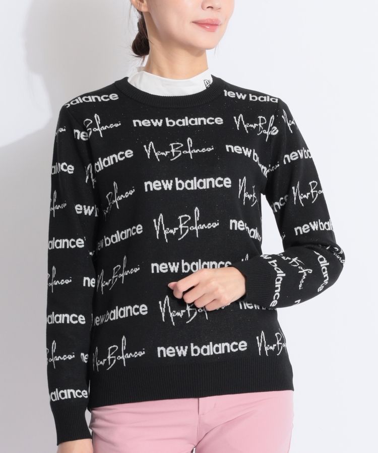 ニューバランスゴルフ NB 【軽量】総柄ロゴクルーネックニット