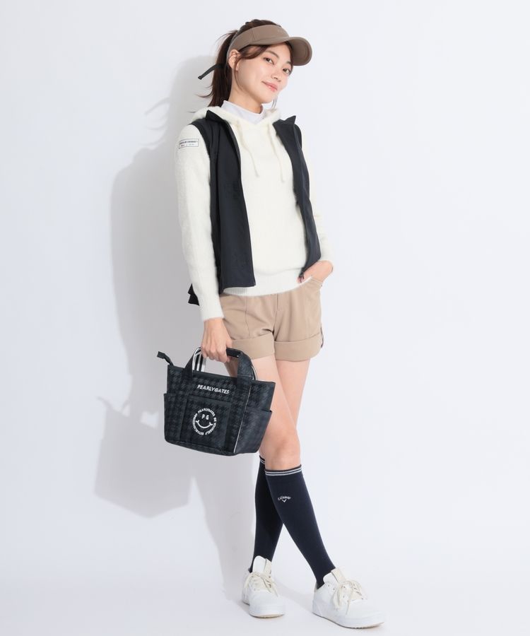 パーリーゲイツ PG ニコちゃんワッペン千鳥格子カートバッグ