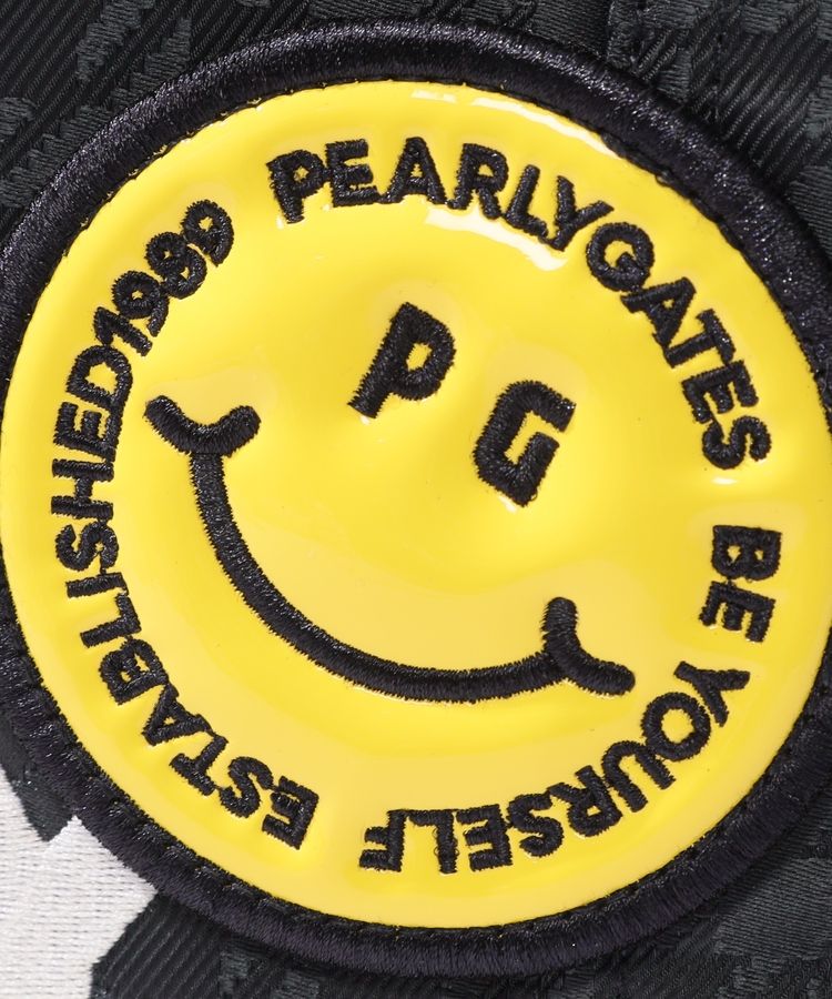 パーリーゲイツ PG ニコちゃんワッペン千鳥格子トートバッグ
