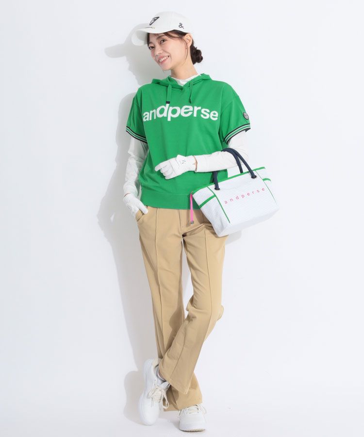 ★yu★タグ付き未使用　アンパスィ　半袖ニット　レディースゴルフウェア アンパスィ（and per se）（レディース）ゴルフウェア 半袖