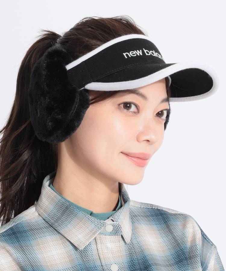 NB ファーイヤマフ付き微ラメサンバイザー