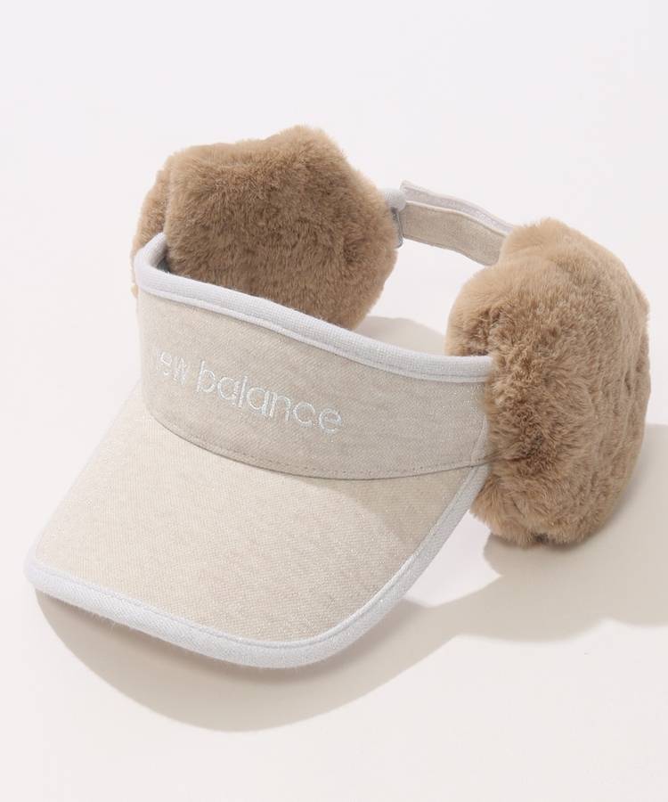 NB ファーイヤマフ付き微ラメサンバイザー