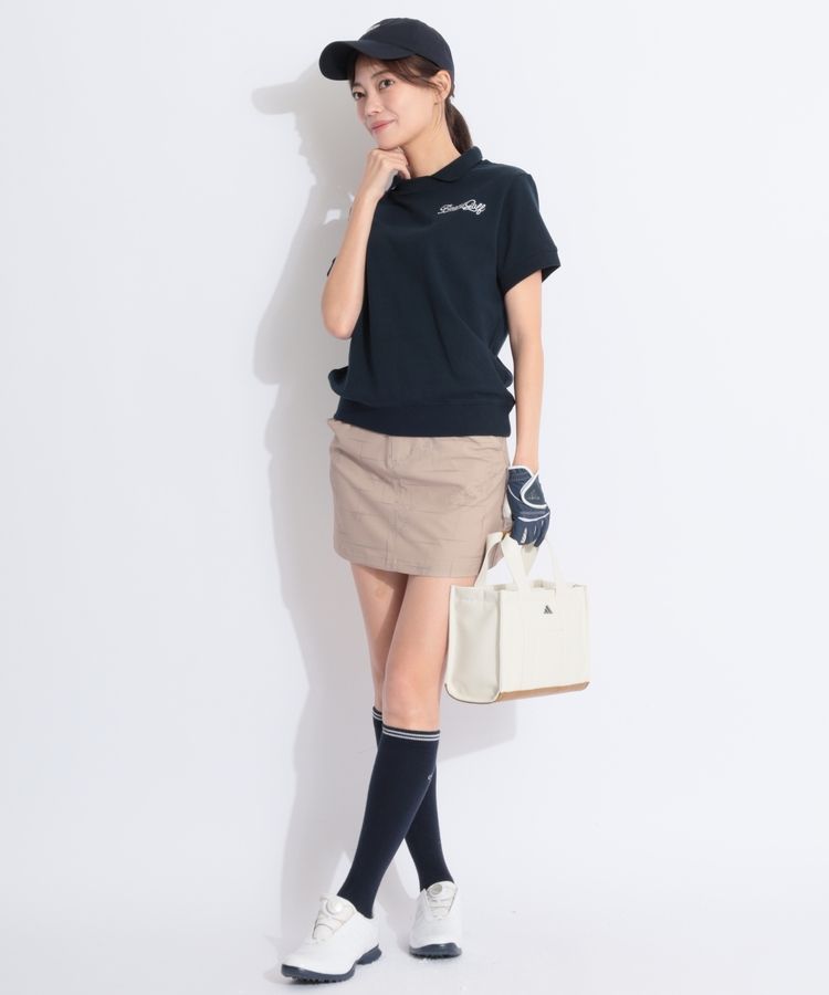 ビームスゴルフ　レディース　ネイビー　プルオーバー ビームスゴルフ 2WAYストライプ 襟付きニット 83-15-0027-647